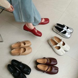 French Style Split Toe Flat Shoes for Women 2026 New Spring Summer Soft Sole Mary Jane Shoes