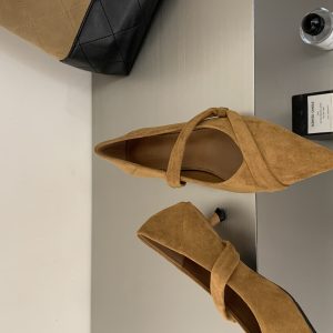 2026 New Autumn Pointed Toe Thin Heel Low Heel Buckle Commuter Fashion Comfortable High Heel Feeling Flat Shoes