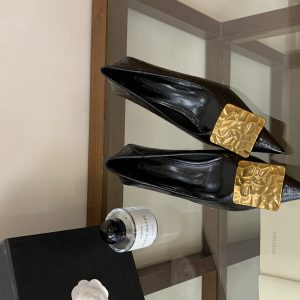2026 New Autumn French Style Pointed Toe Thin Heel Shallow Mouth Single Shoes Metal Buckle Temperament Versatile High Heel Feeling Women's Shoes
