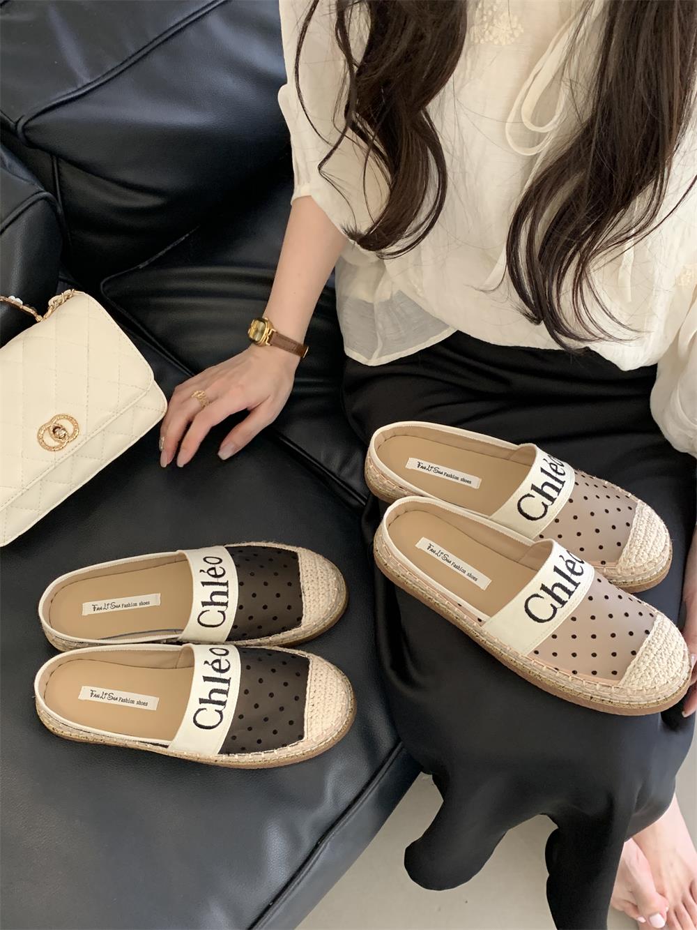 2025-new-style-chanel-style-fisherman-shoes-women-breathable-flat-half-slippers-soft-sole-daily-comfort-autumn-summer-women-shoes