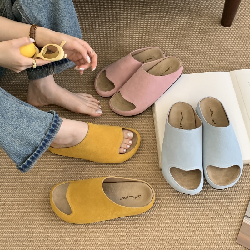 2025-new-thick-sole-suede-open-toe-mule-sandals-women-roman-retro-slip-on