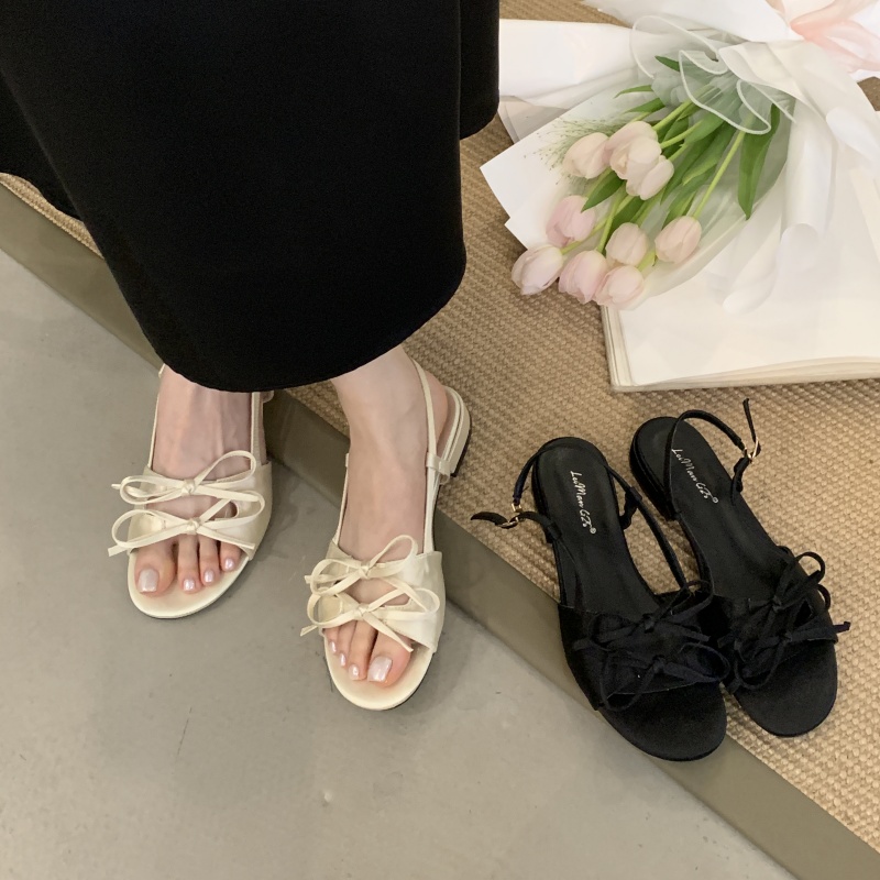 2025-summer-new-satin-bow-open-toe-flat-sandals-womens-low-heel-slip-on-shoes