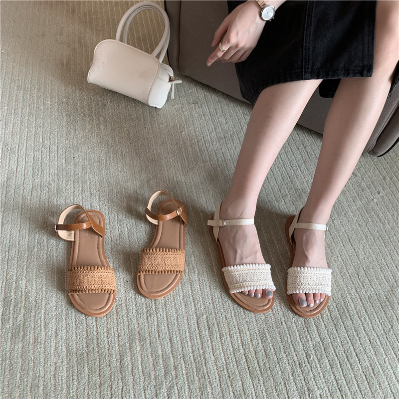 Fairy Style Flat Sandals for Women Summer 2026 New Open Toe Backless French Soft Sole Sandals - Image 3